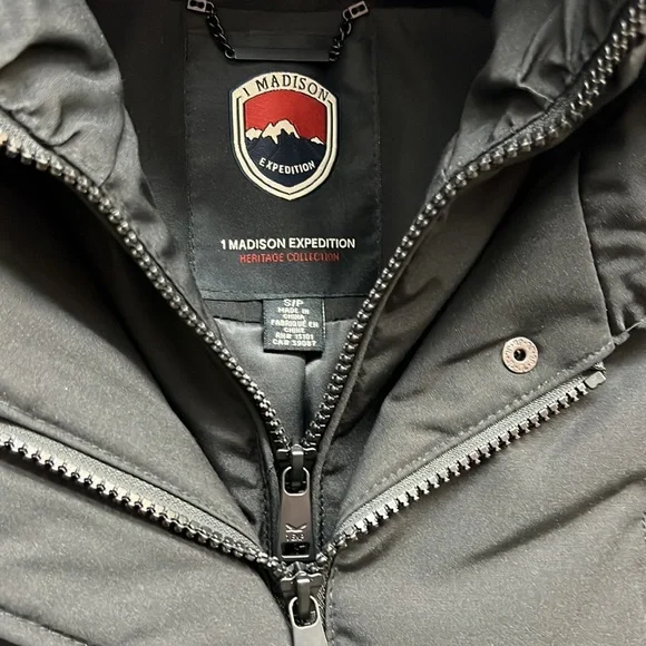 NWT,1 MADISON Detachable FOX FUR PARKA DOWN COAT,(black with black real fur) - Picture 8 of 16